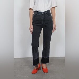 Rachel Comey Two-Tone Black Wash Flared Jeans